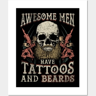 Funny Tattoos And Beards Posters and Art